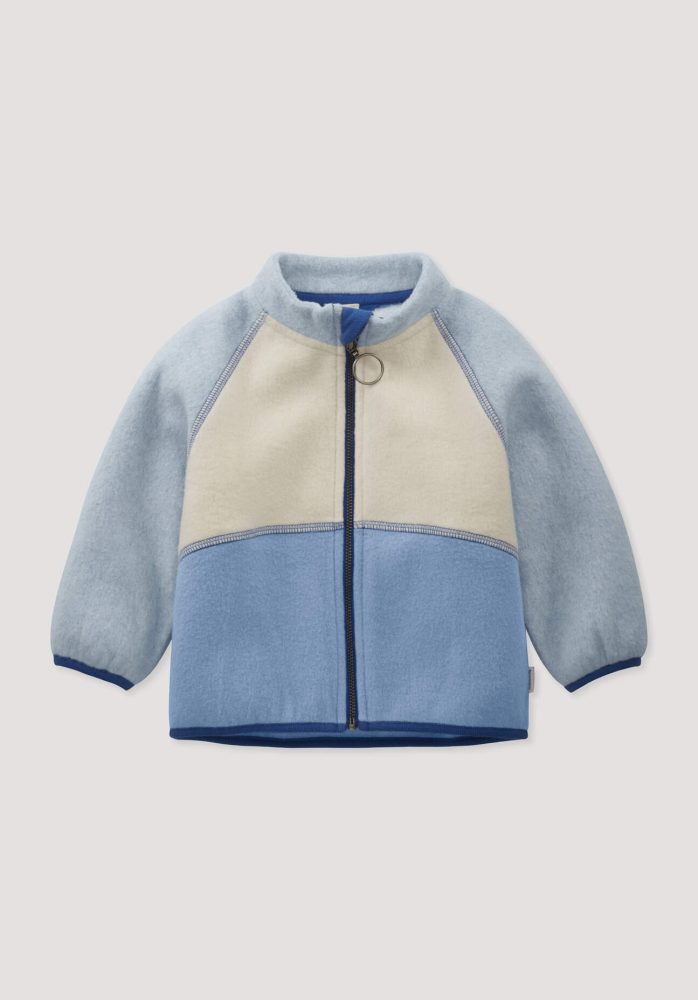 hessnatur Baby Softfleece Jacke aus Bio-Baumwolle - blau Grösse50/56