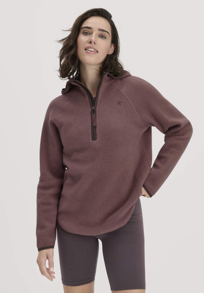 hessnatur Loungewear Fleece Hoodie Relaxed ACTIVE LIGHT aus Bio-Baumwolle - braun GrösseXS