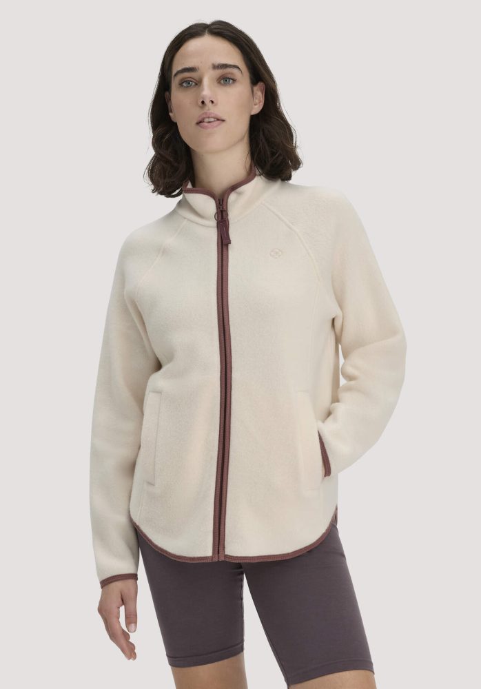 hessnatur Loungewear Fleece Jacke Relaxed ACTIVE LIGHT aus Bio-Baumwolle - naturfarben GrösseXS