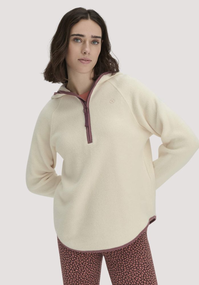 hessnatur Loungewear Fleece Hoodie Relaxed ACTIVE LIGHT aus Bio-Baumwolle - naturfarben GrösseXS