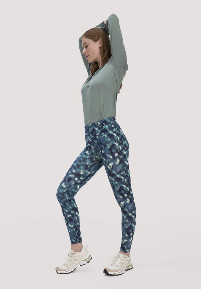 hessnatur Loungewear Leggings Medium Cut ACTIVE LIGHT aus Bio-Baumwolle - blau GrösseXL