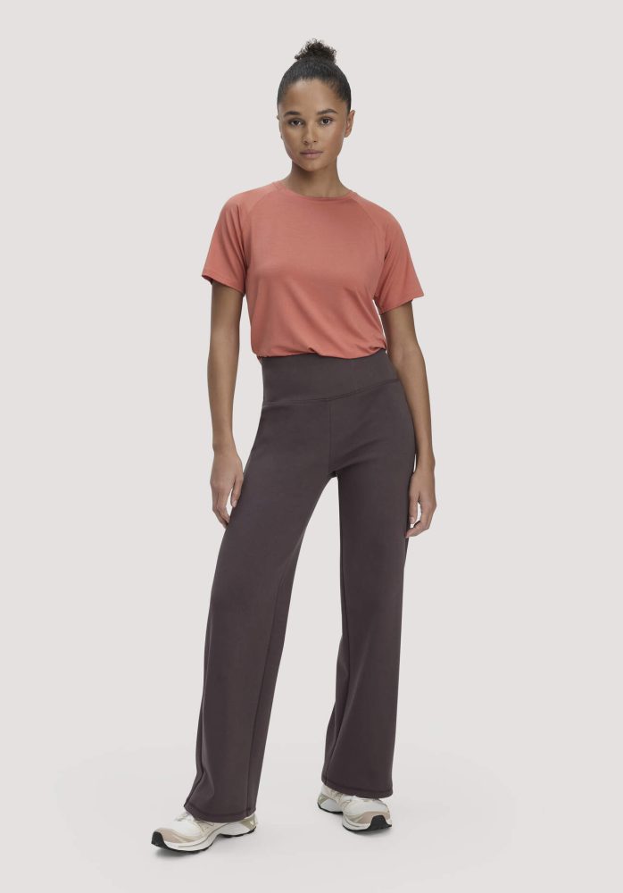 hessnatur Loungewear Hose Wide Leg ACTIVE COMFORT aus Bio-Baumwolle - braun GrösseXS
