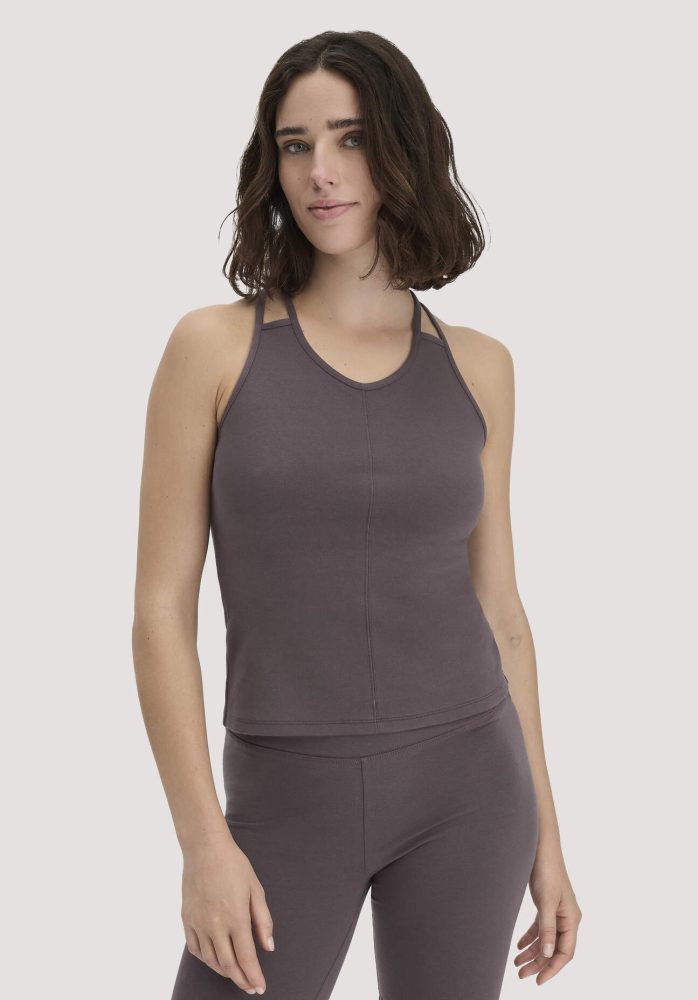 hessnatur Loungewear Top Fitted ACTIVE COMFORT aus Bio-Baumwolle - braun Grösse48