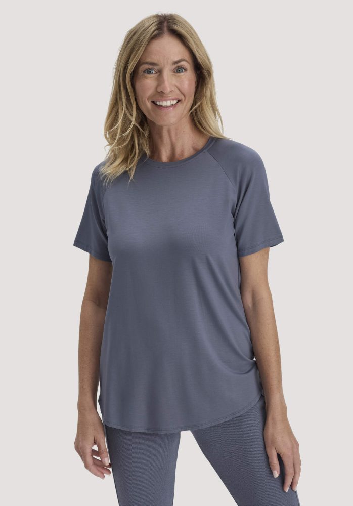 hessnatur Loungewear T-Shirt Regular ACTIVE COMFORT aus TENCEL™ Lyocell - blau Grösse34