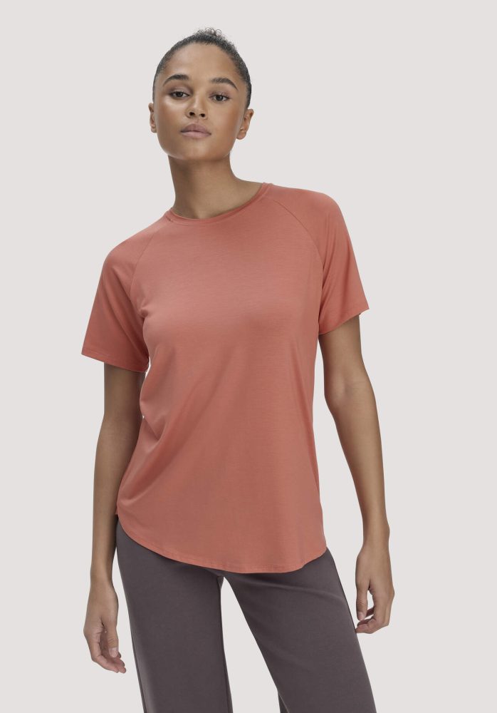 hessnatur Loungewear T-Shirt Regular ACTIVE COMFORT aus TENCEL™ Lyocell - orange Grösse38
