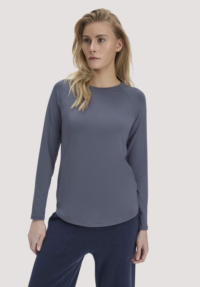 hessnatur Loungewear Longsleeve Regular ACTIVE COMFORT aus TENCEL™ Lyocell - blau Grösse36