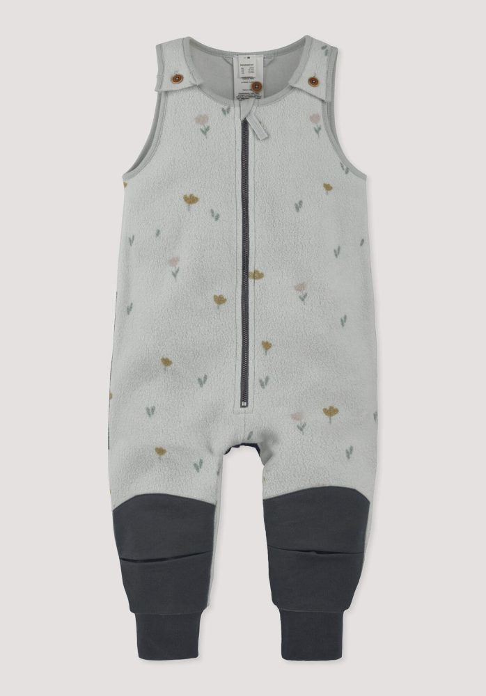 hessnatur Baby Fleece Sommer Overall mit Softshell aus Bio-Baumwolle - grau Grösse74/80