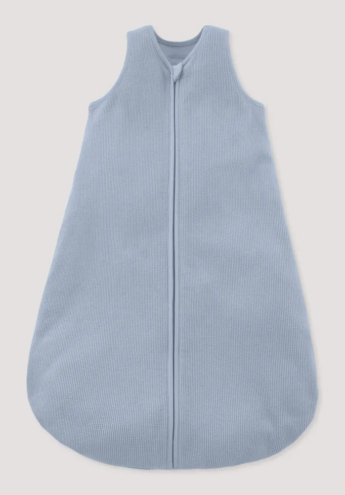 hessnatur Baby Piqué Schlafsack aus Bio-Baumwolle - blau - Größe 110cm