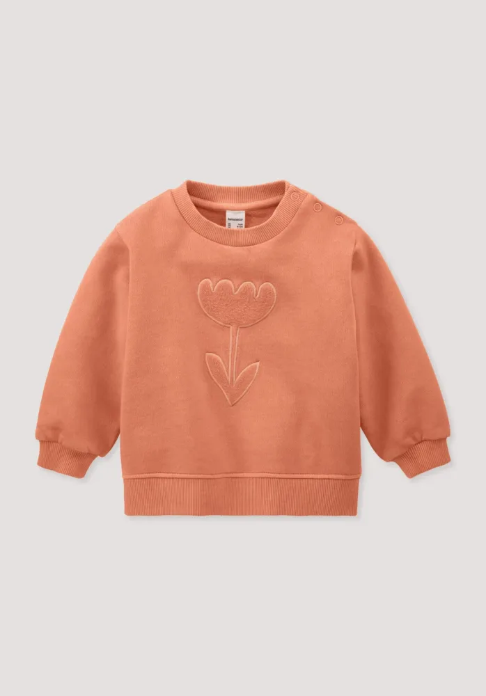 hessnatur Baby Sweatshirt BETTER RECYCLING aus Bio-Baumwolle - orange Grösse86/92