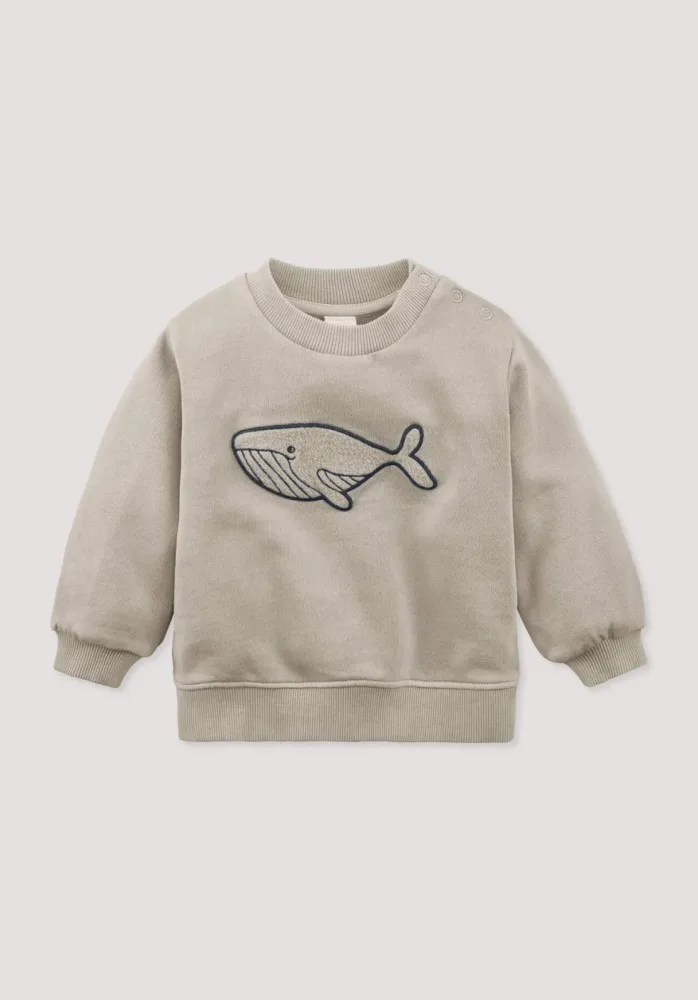 hessnatur Baby Sweatshirt BETTER RECYCLING aus Bio-Baumwolle - beige Grösse98/104