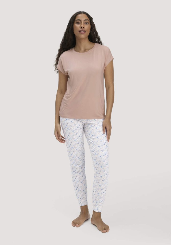 hessnatur Damen Schlafhose PURE COTTON aus Bio-Baumwolle - rosa Grösse40