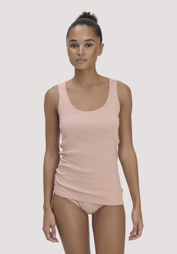 hessnatur Damen Rundhals Tanktop im 2-Pack PURE COTTON aus Bio-Baumwolle - rosa Grösse34