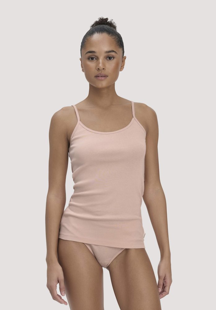 hessnatur Damen Spaghetti-Top im PURE COTTON aus Bio-Baumwolle - rosa Grösse46