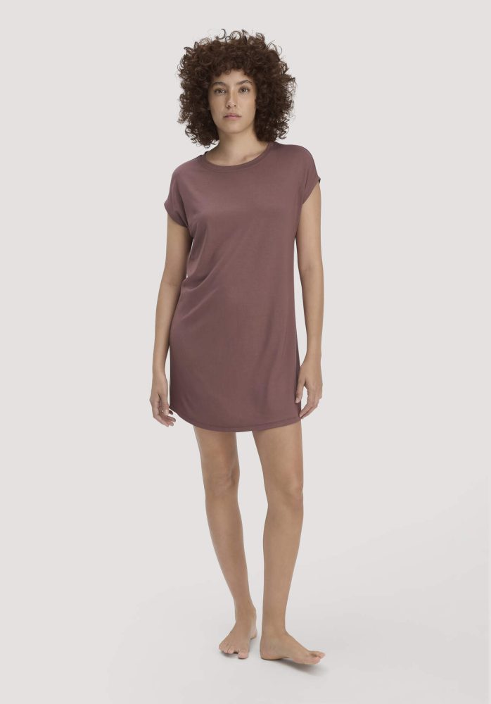 hessnatur Damen Nachthemd Regular PURE FLOW aus TENCEL™ Modal - braun Grösse36