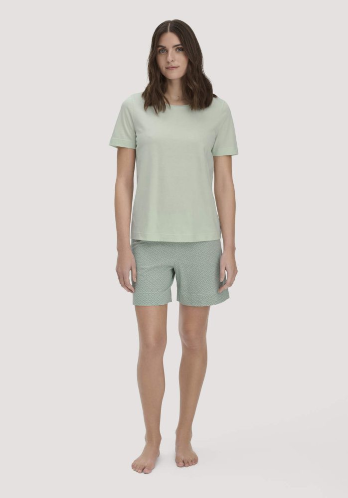 hessnatur Damen Pyjama PURE COTTON aus Bio-Baumwolle - grün Grösse36
