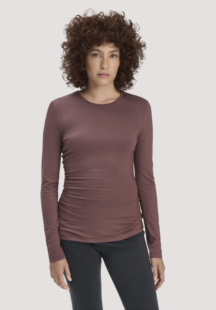 hessnatur Damen Longsleeve PURE FLOW aus TENCEL™ Modal - braun Grösse46