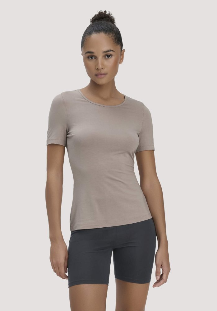 hessnatur Damen T-Shirt PURE FLOW aus TENCEL™ Modal - beige Grösse48