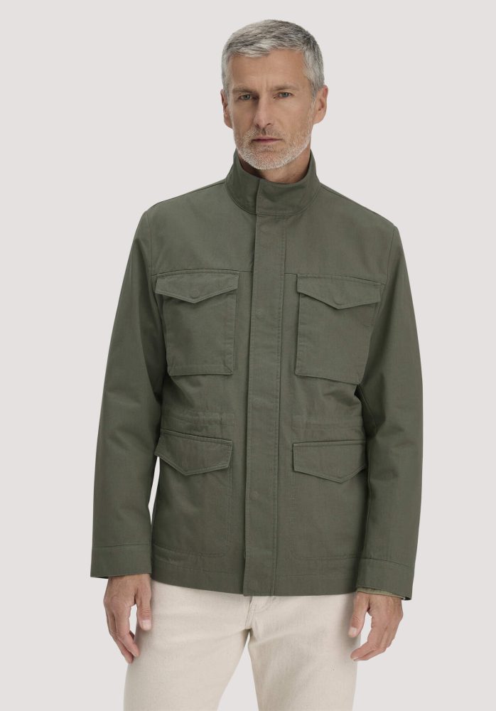 hessnatur Herren Field Jacket Regular aus Bio-Baumwolle - grün Grösse46