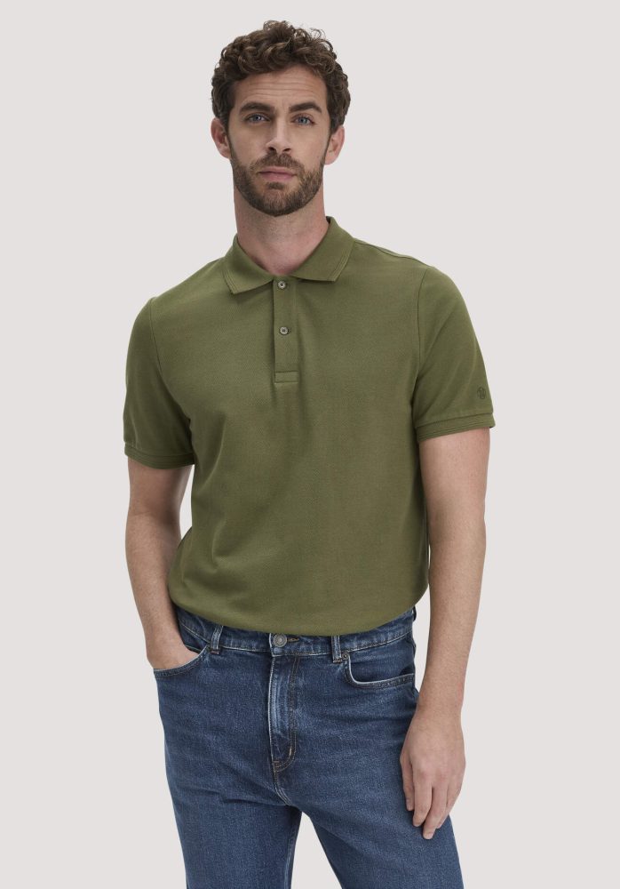 hessnatur Herren Piqué Polo Regular aus Bio-Baumwolle - grün Grösse56
