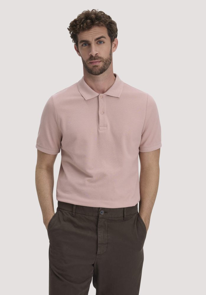hessnatur Herren Piqué Polo Regular aus Bio-Baumwolle - rosa Grösse50