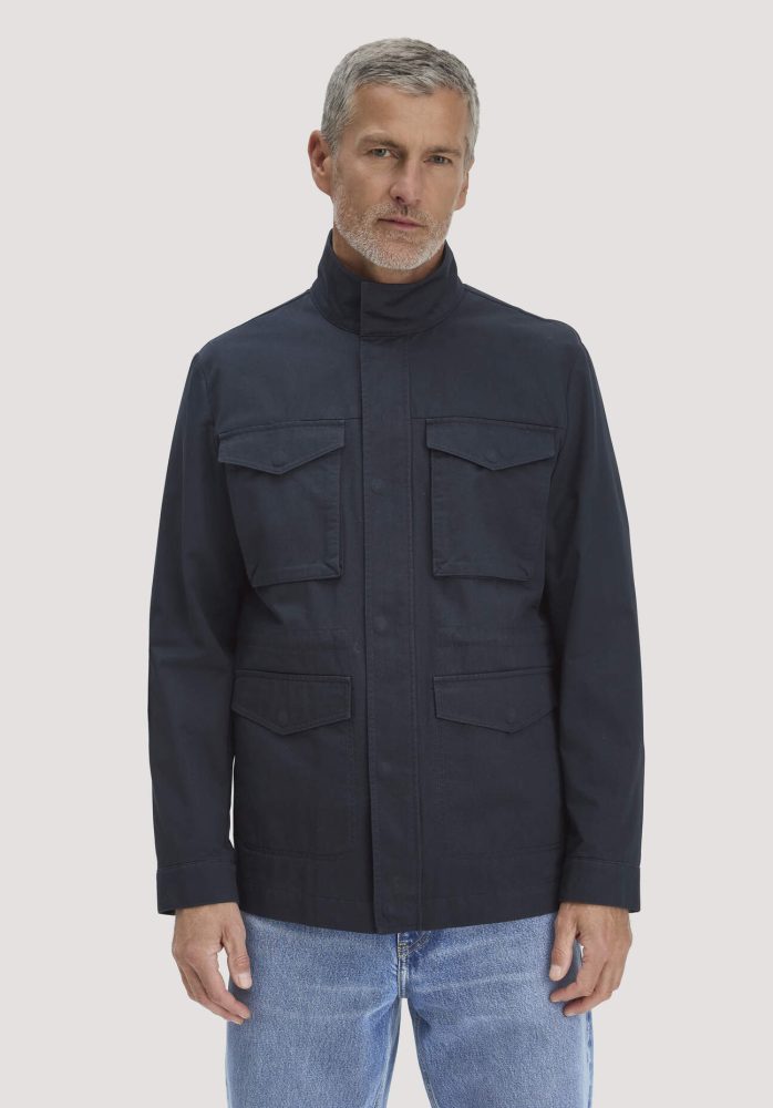 hessnatur Herren Field Jacket Regular aus Bio-Baumwolle - blau Grösse54