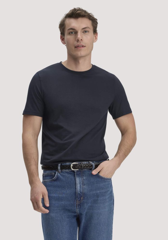 hessnatur Herren T-Shirt Regular aus Regenerative Organic Cotton (ROC) - blau Grösse50