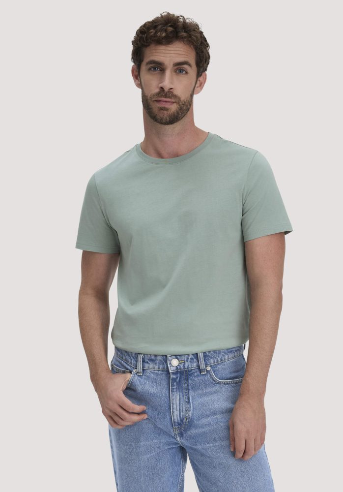 hessnatur Herren T-Shirt Regular aus Regenerative Organic Cotton (ROC) - grün Grösse56