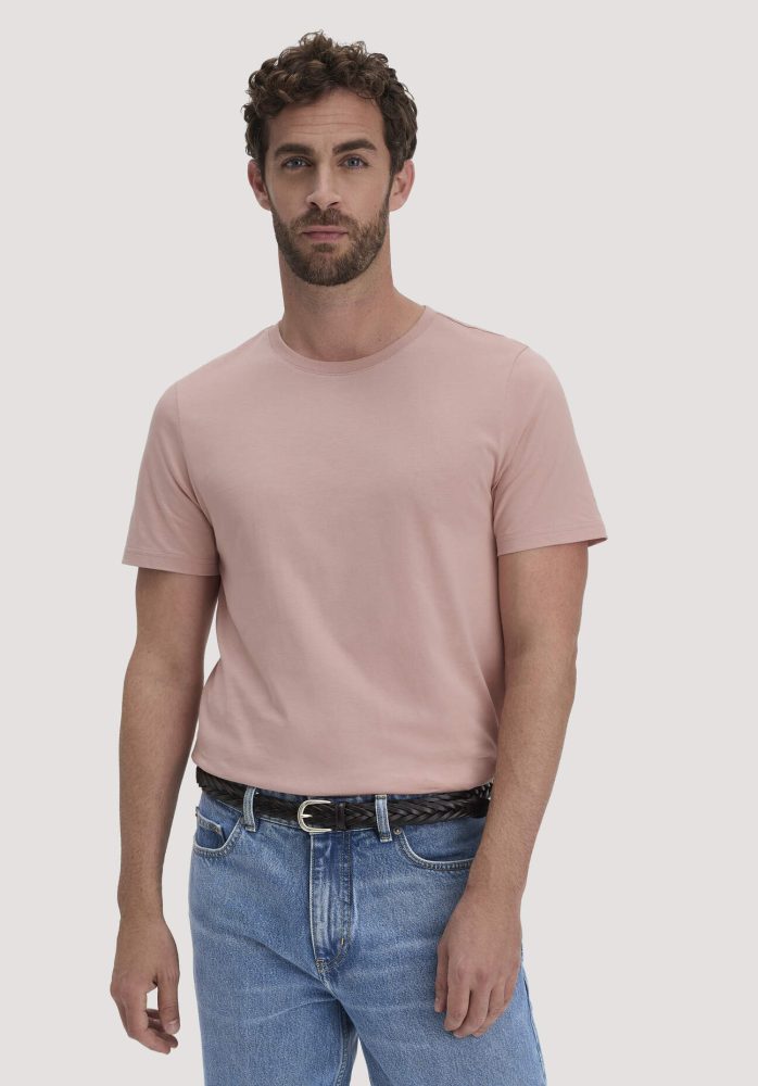 hessnatur Herren T-Shirt Regular aus Regenerative Organic Cotton (ROC) - rosa Grösse48