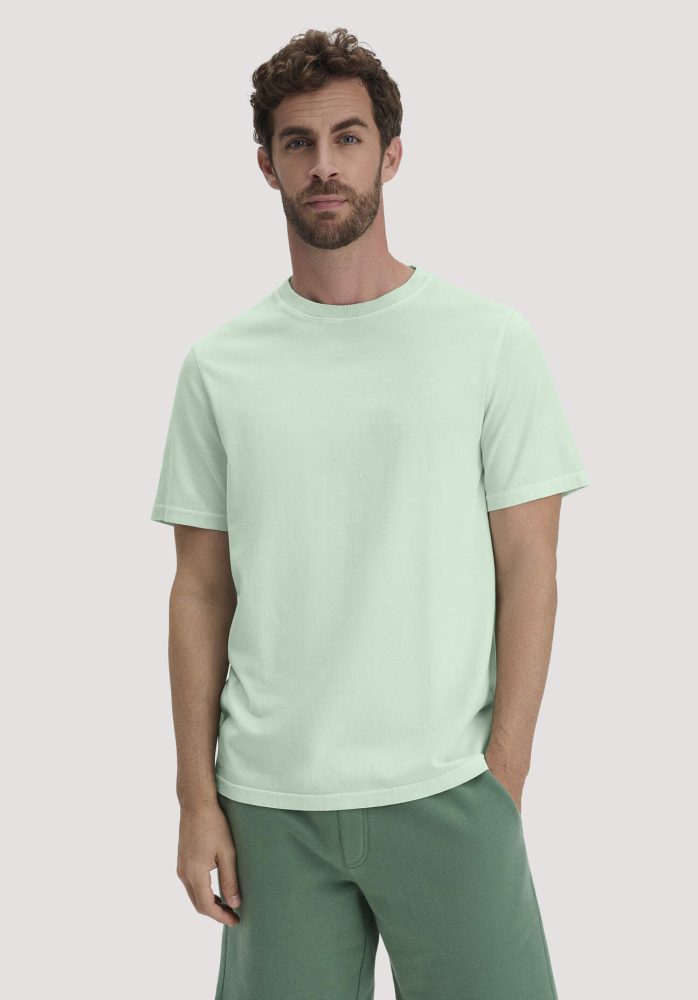 hessnatur Herren Heavy Jersey Shirt Relaxed aus Bio-Baumwolle - grün Grösse46