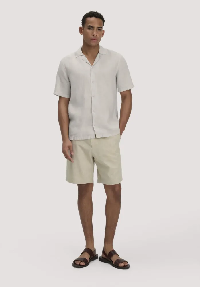 hessnatur Herren Shorts ENEA Relaxed aus Bio-Baumwolle mit Leinen - natur - Größe 38