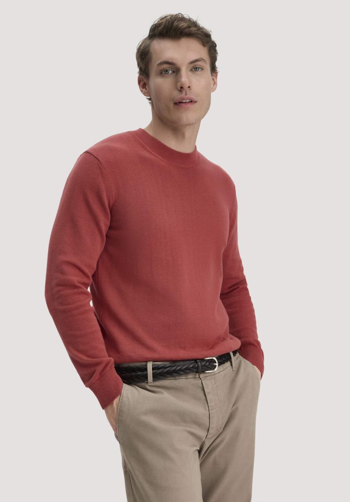 hessnatur Herren Strick Pullover Regular aus Bio-Baumwolle - braun GrösseS
