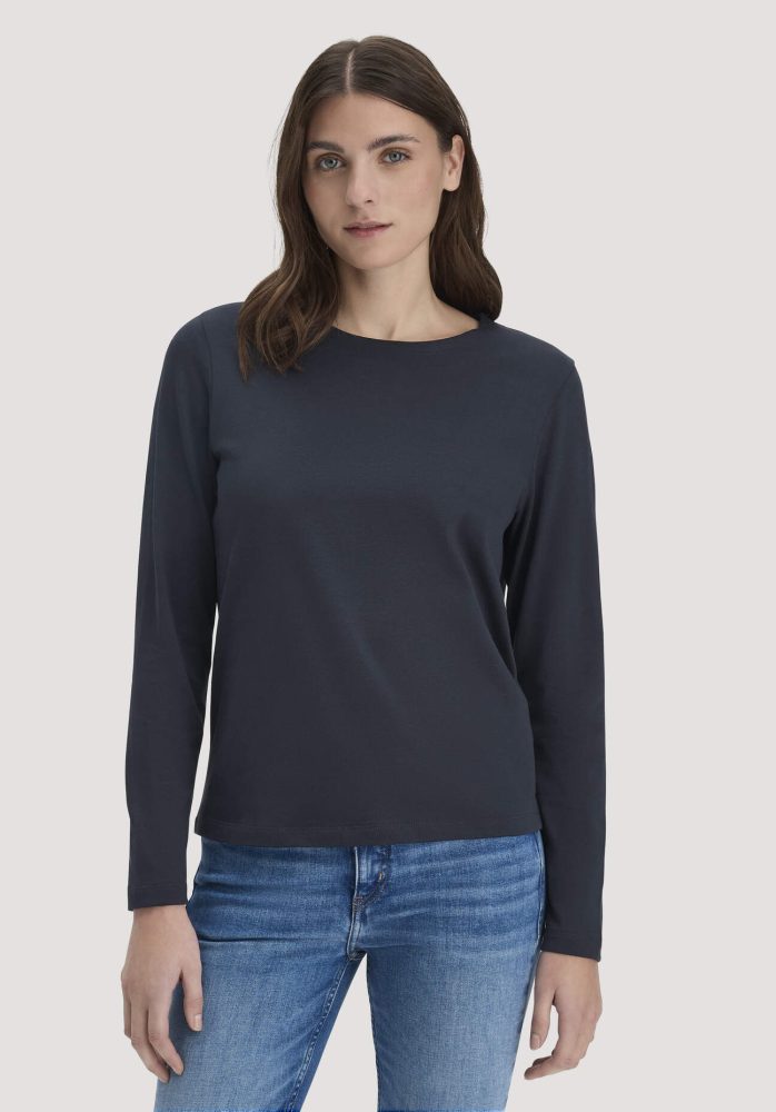 hessnatur Damen Heavy Shirt Relaxed aus Bio-Baumwolle - blau Grösse40