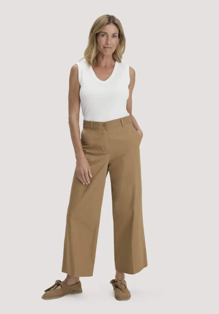 hessnatur Damen Hose Culotte Regular aus Bio-Baumwolle - braun Grösse40