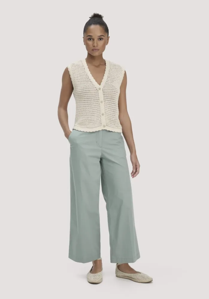 hessnatur Damen Hose Culotte Regular aus Bio-Baumwolle - grün Grösse34