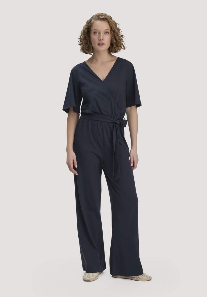 hessnatur Damen Jersey Overall Relaxed aus Bio-Baumwolle - blau Grösse48