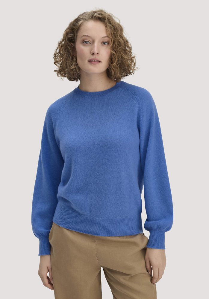 hessnatur Damen Strick Pullover Relaxed BETTER RECYCLING aus Cashmere - blau - Größe XS