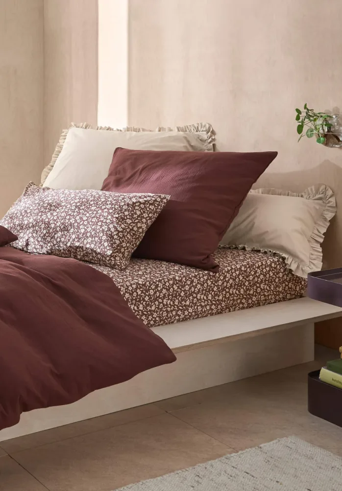 hessnatur Perkal Bettwäsche Set CARMEN aus Bio-Baumwolle - beige - Größe 155x220 / 40x80 cm