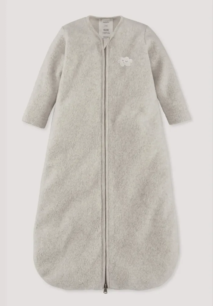 hessnatur Baby Fleece Schlafsack aus Bio-Baumwolle - beige - Größe 90cm