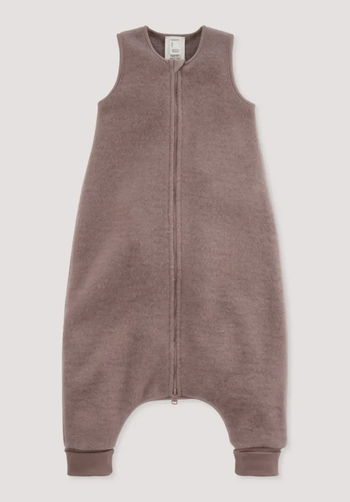 hessnatur Baby Wollfleece Schlafsack aus Bio-Merinowolle - lila - Größe 100cm