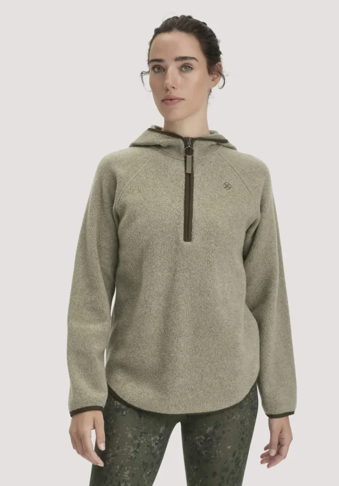 hessnatur Loungewear Fleece Hoodie Relaxed ACTIVE LIGHT aus Bio-Baumwolle - grün - Größe L