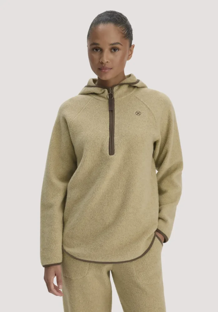 hessnatur Loungewear Fleece Hoodie Relaxed ACTIVE LIGHT aus Bio-Baumwolle - beige - Größe L
