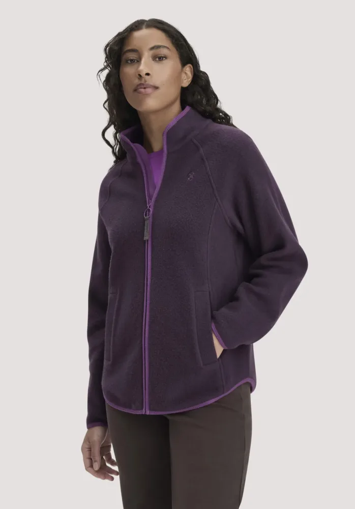 hessnatur Loungewear Fleece Jacke Relaxed ACTIVE LIGHT aus Bio-Baumwolle - lila - Größe XXL