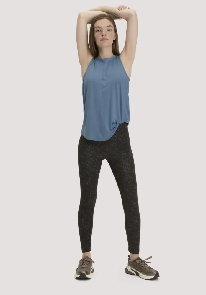hessnatur Loungewear Leggings Medium Cut ACTIVE LIGHT aus Bio-Baumwolle - blau - Größe S