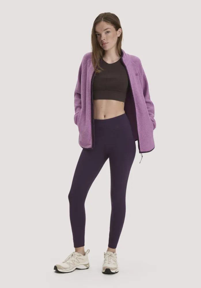 hessnatur Loungewear Leggings Medium Cut ACTIVE LIGHT aus Bio-Baumwolle - lila - Größe XL/k