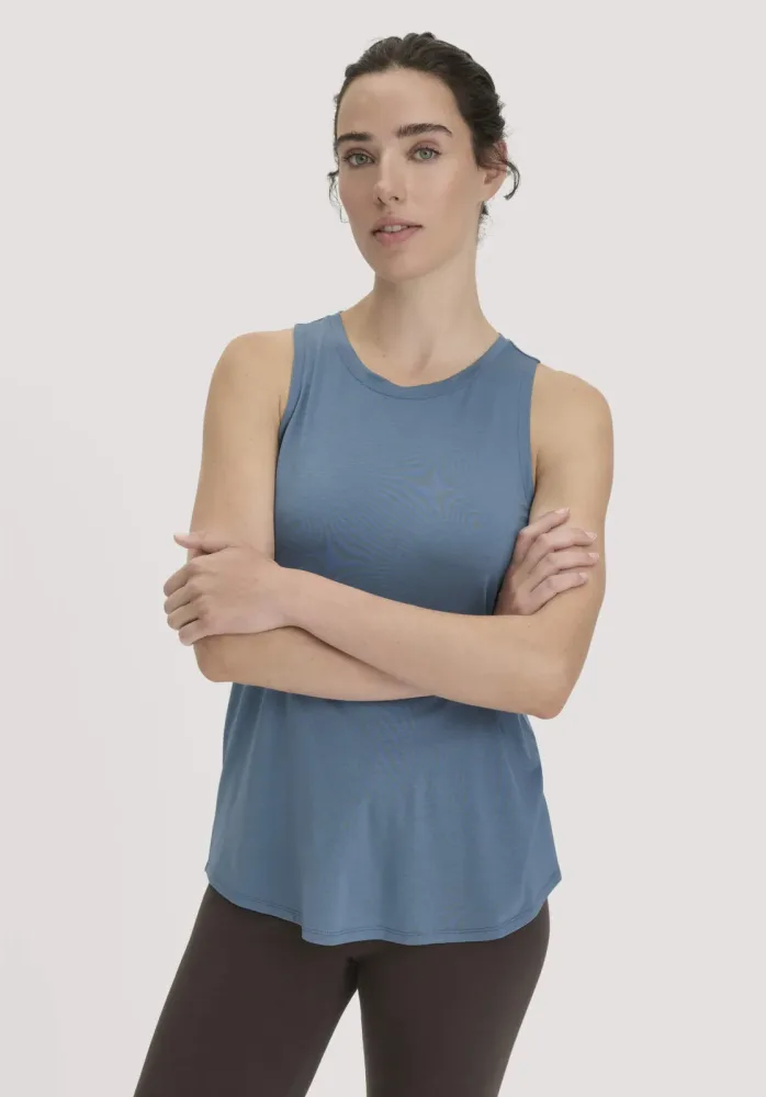 hessnatur Loungewear Top Regular ACTIVE COMFORT aus TENCEL? Lyocell - blau - Größe 38