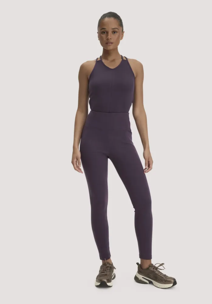 hessnatur Loungewear Leggings High Waist ACTIVE COMFORT aus Bio-Baumwolle - lila - Größe XL/l