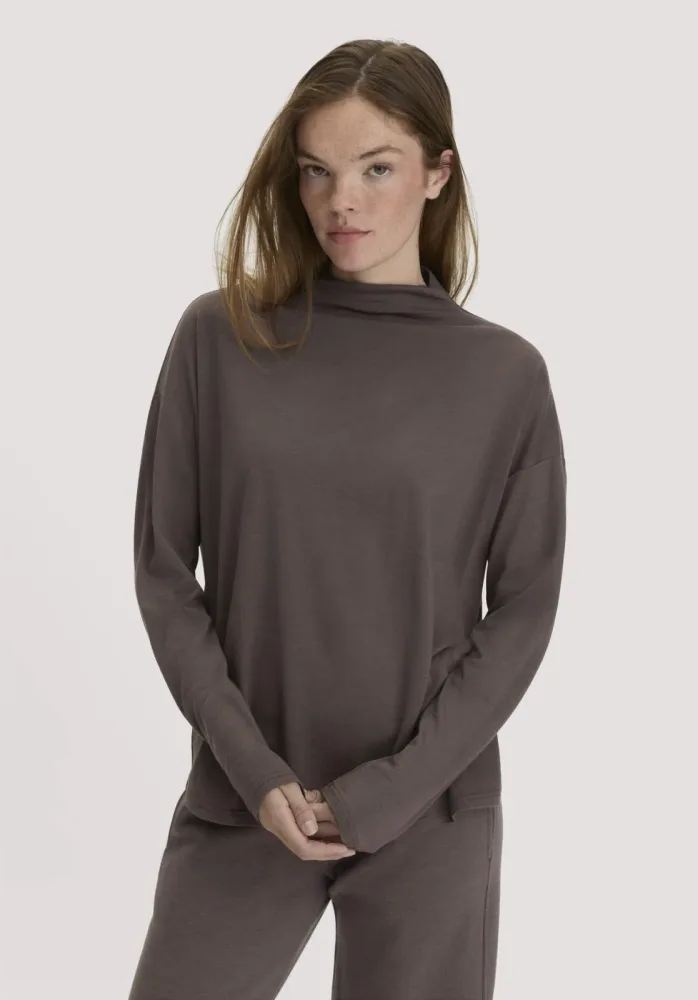 hessnatur Loungewear Longsleeve Merino ACTIVE WOOL - lila - Größe L