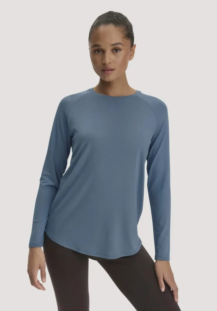 hessnatur Loungewear Longsleeve Regular ACTIVE COMFORT aus TENCEL? Lyocell - blau - Größe 36
