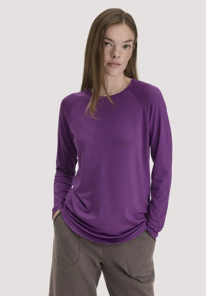 hessnatur Loungewear Longsleeve Regular ACTIVE COMFORT aus TENCEL™ Lyocell - lila Grösse36