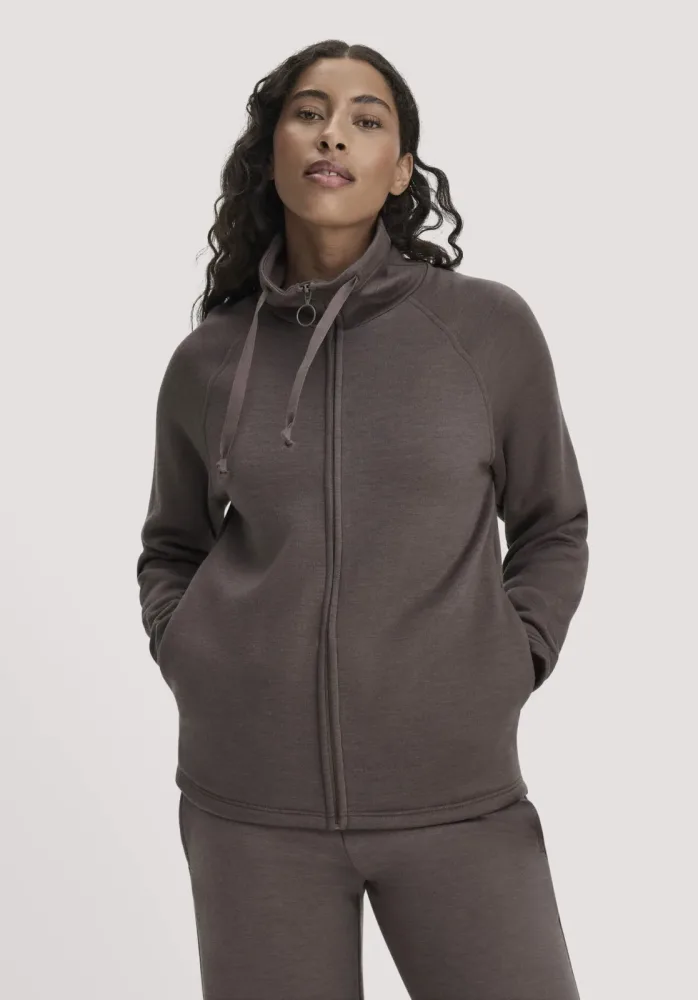 hessnatur Loungewear Jacke Relaxed ACTIVE WOOL aus Bio-Merinowolle - lila GrösseM